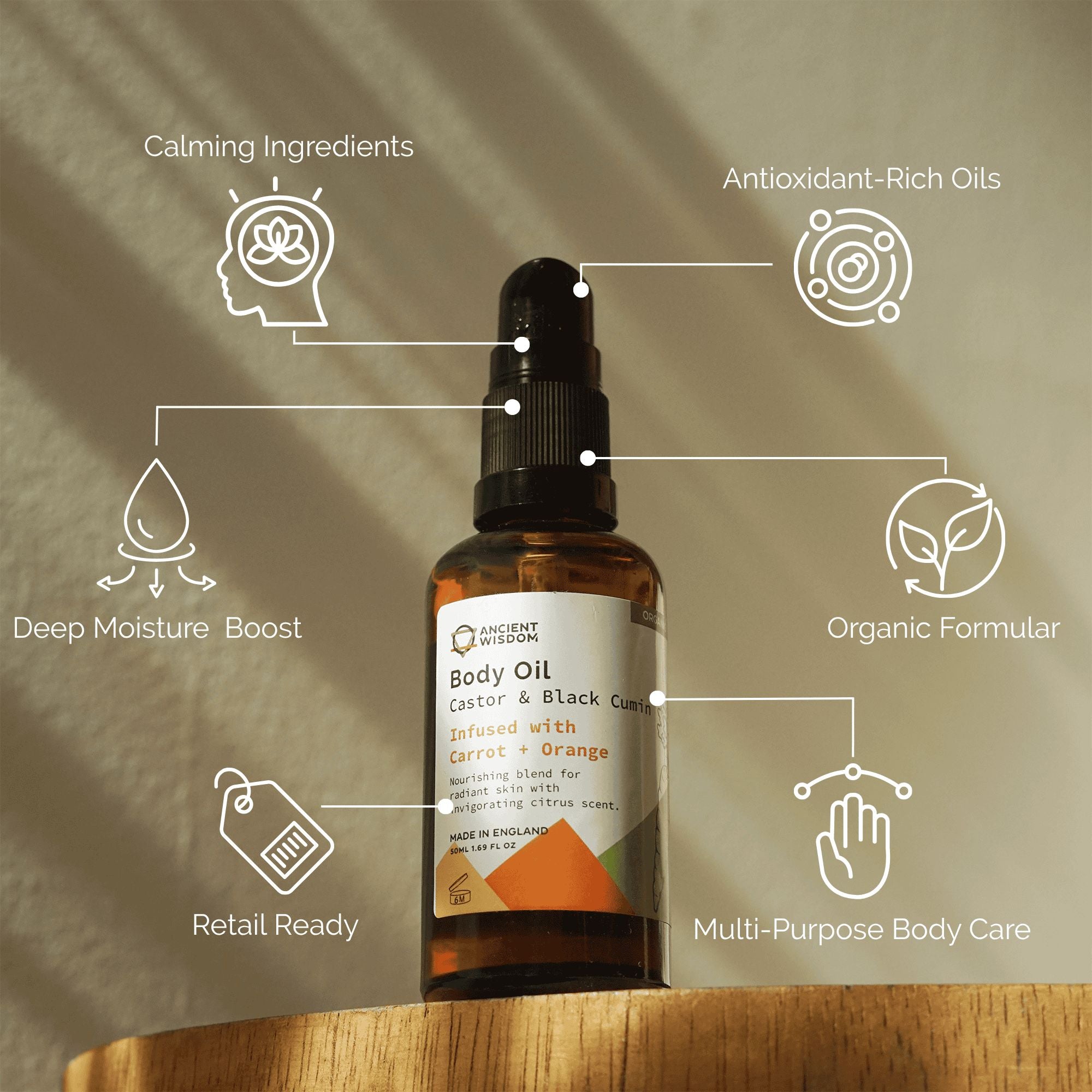 Organic Body Oil 50ml - Carrot & Orange