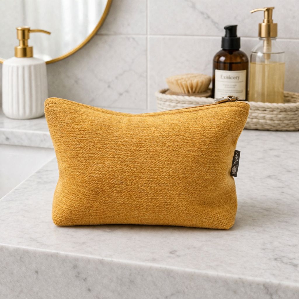 Nomad Sari Indian Jacquard Toiletry Bag - Marigold Loom
